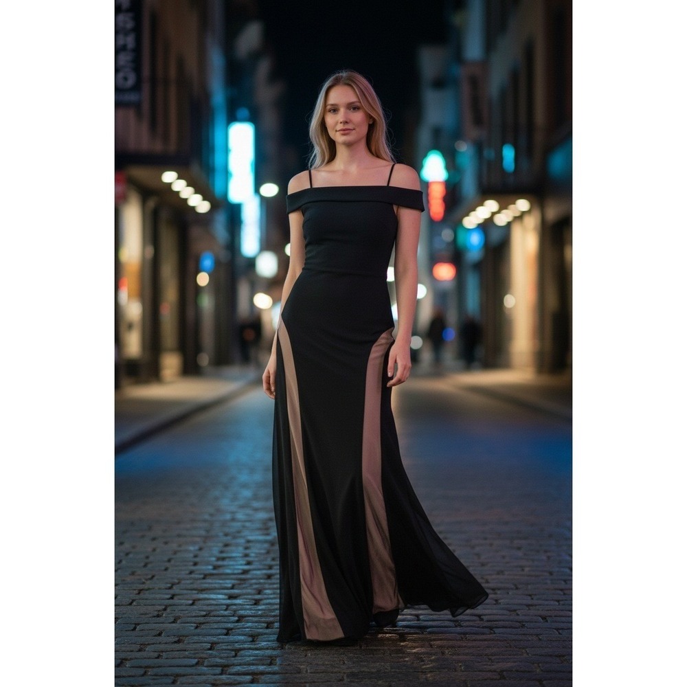 Nightway Collections Cold Shoulder Gown/Dress - Size 6‎ - Black